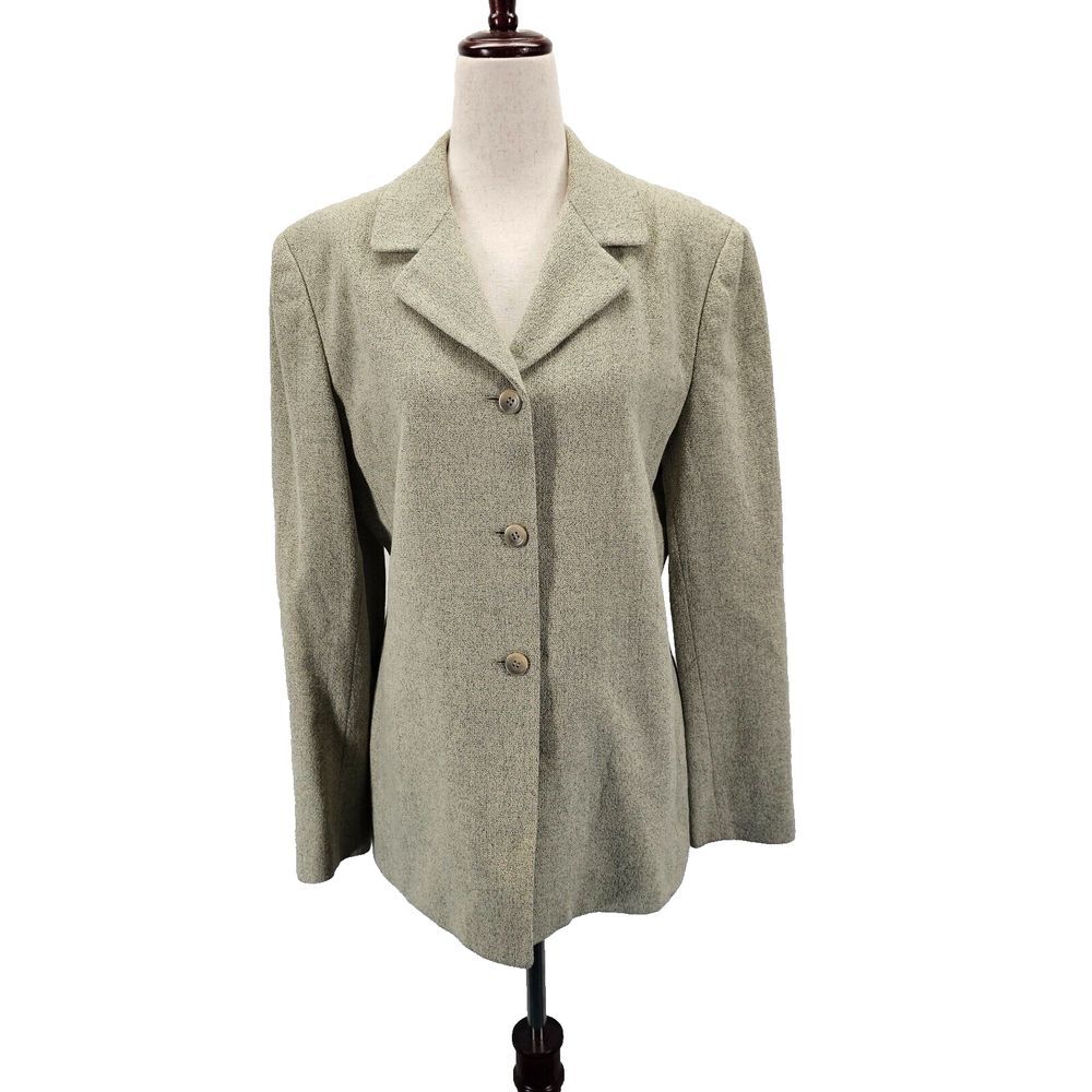 Jones New York Women's Blazer Jacket Suit Separate Size‎ 10 Wool Blend Beige EUC